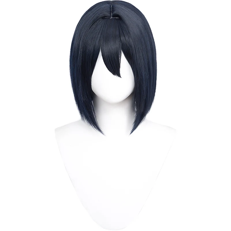 【Ready For Ship】Dokidoki Anime Cosplay Wig Short Deep Blue Black - Image 5