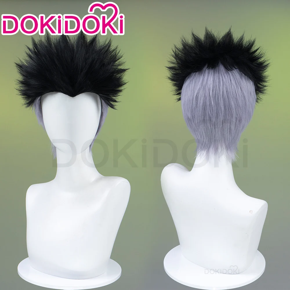 【Ready For Ship】DokiDoki Anime Cosplay Wig Short Straight Black Grey Hair