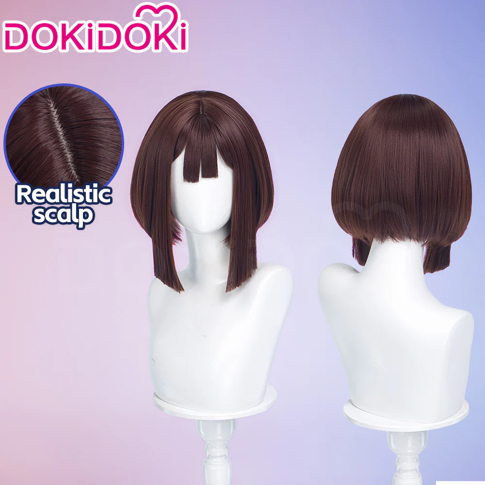 DokiDoki Anime Cosplay Wig Short Straight Brown Hair Circus - Image 9
