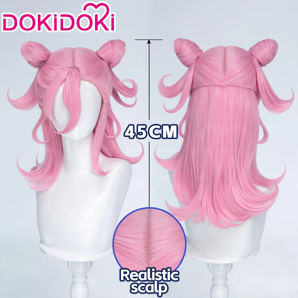 DokiDoki Anime Cosplay Wig Long Straight Pink Hair Pre Braided Flipped Ends HEROINESSS