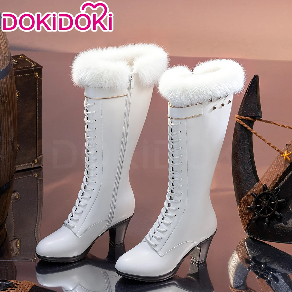 DokiDoki Anime Cosplay Women Shoes White High Boots - Image 2