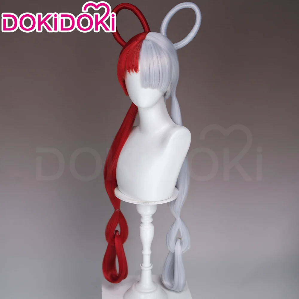 DokiDoki Anime Cosplay Wig Long Red Silver Hair Detachable Braids HEROINESSS - Image 3