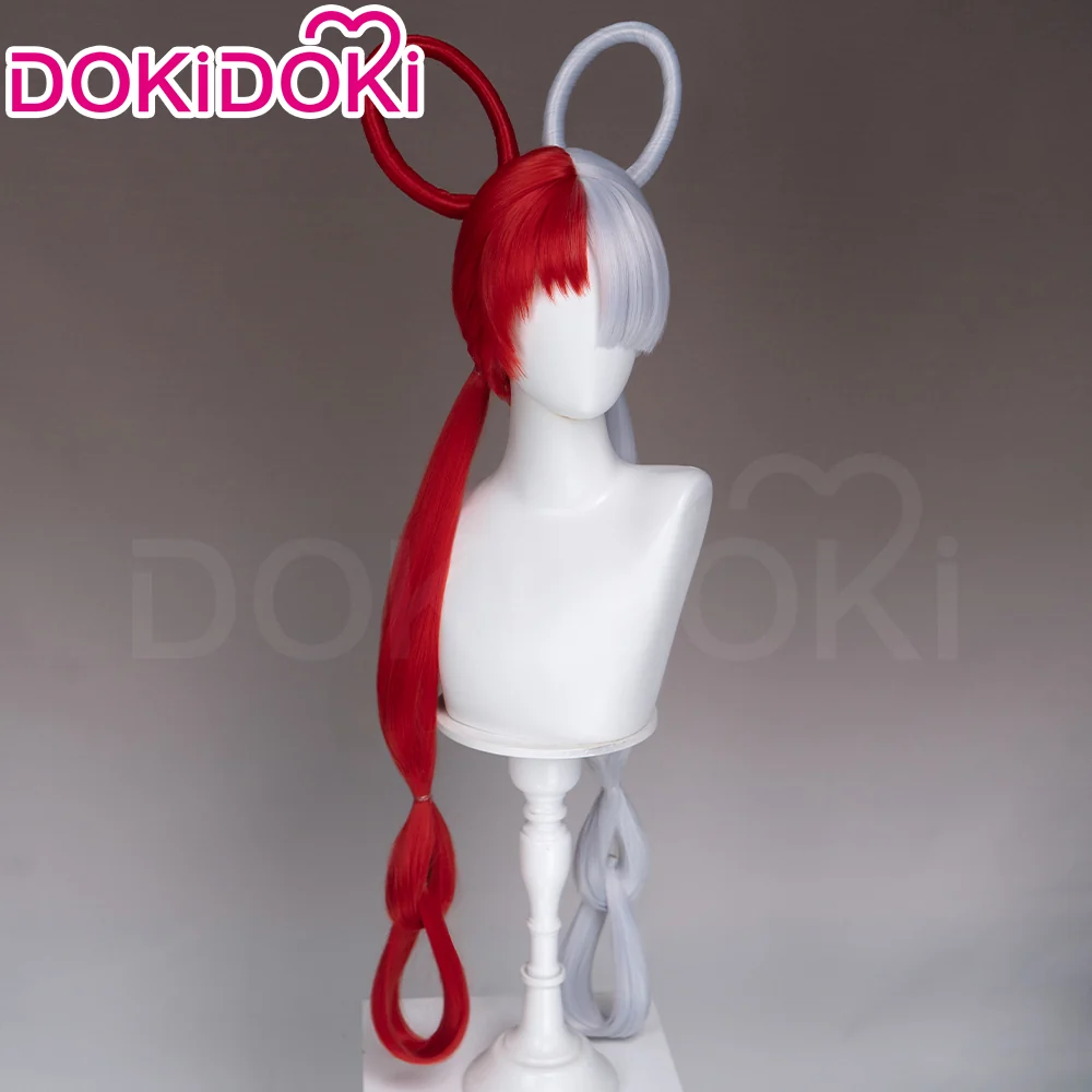 DokiDoki Anime Cosplay Wig Long Red Silver Hair Detachable Braids HEROINESSS - Image 4