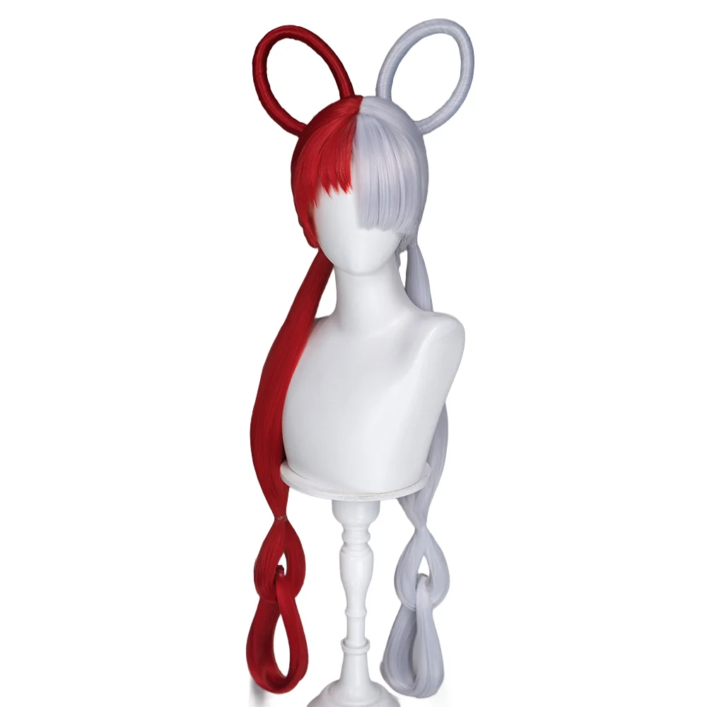 DokiDoki Anime Cosplay Wig Long Red Silver Hair Detachable Braids HEROINESSS - Image 6