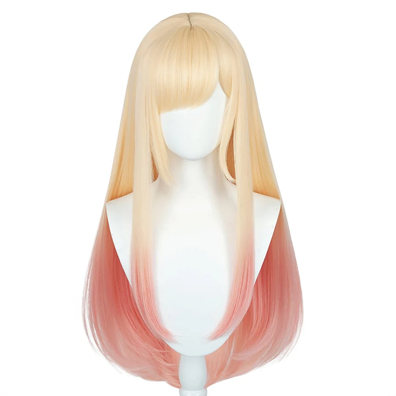 【Partially Ready For Ship】DokiDoki Anime Cosplay Women Wig / Ear Clip / Tattoo Sticker Long Golden Pink Gradient Silver Purple Hair Bunny Girl - Image 6