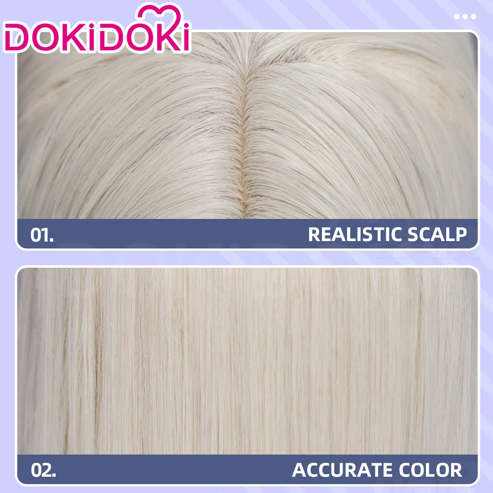 【100 CM】DokiDoki Anime GACHIAKUTA Cosplay August Stilza Wig Long Straight Blonde Hair - Image 4