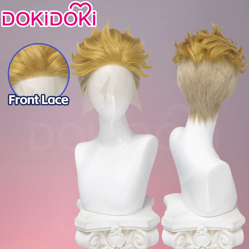 【Ready For Ship】【Front Lace】DokiDoki Anime GACHIAKUTA Cosplay Enjin Wig / Tattoo Short Spiky Blonde Hair - Image 8