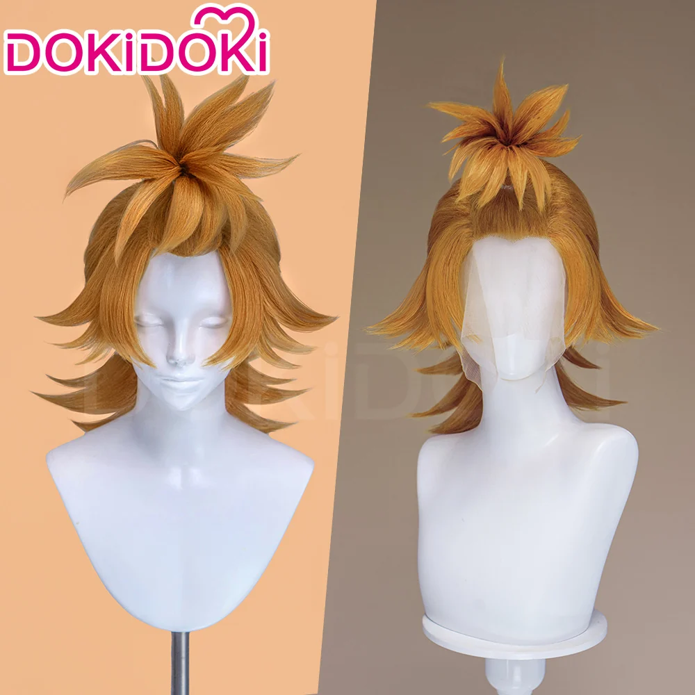 【Ready For Ship】【Front Lace】DokiDoki Anime GACHIAKUTA Cosplay Remlin Tysark Wig Long Orange Hair Upward Ponytail - Image 2