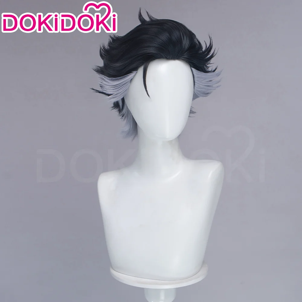 【Front Lace】DokiDoki Anime GACHIAKUTA Cosplay Zodyl Typhon Wig Short Blak Gery Hair - Image 4