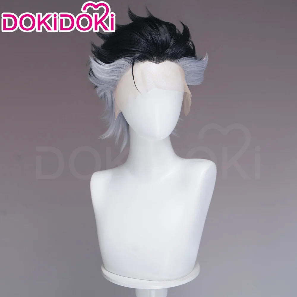 【Front Lace】DokiDoki Anime GACHIAKUTA Cosplay Zodyl Typhon Wig Short Blak Gery Hair - Image 9