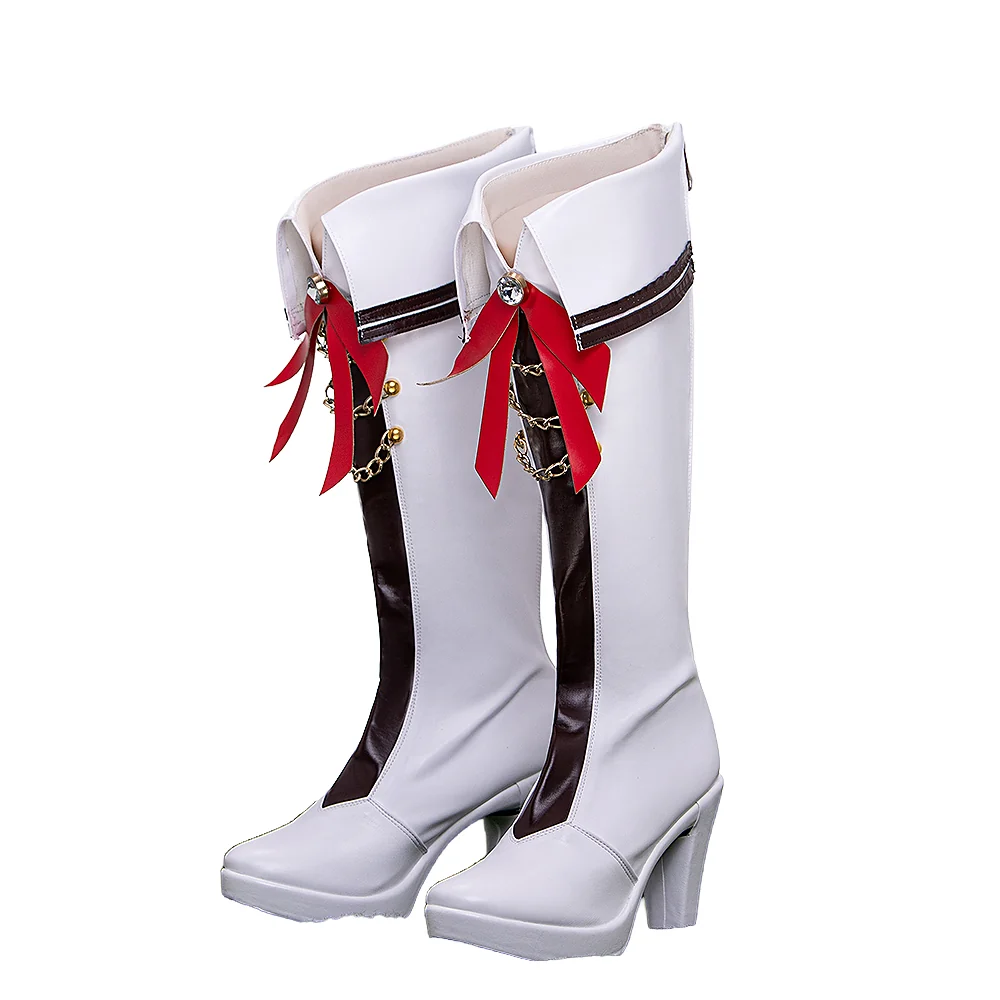 DokiDoki Anime Game Cosplay Women Shoes White Red Black Boots - Image 5