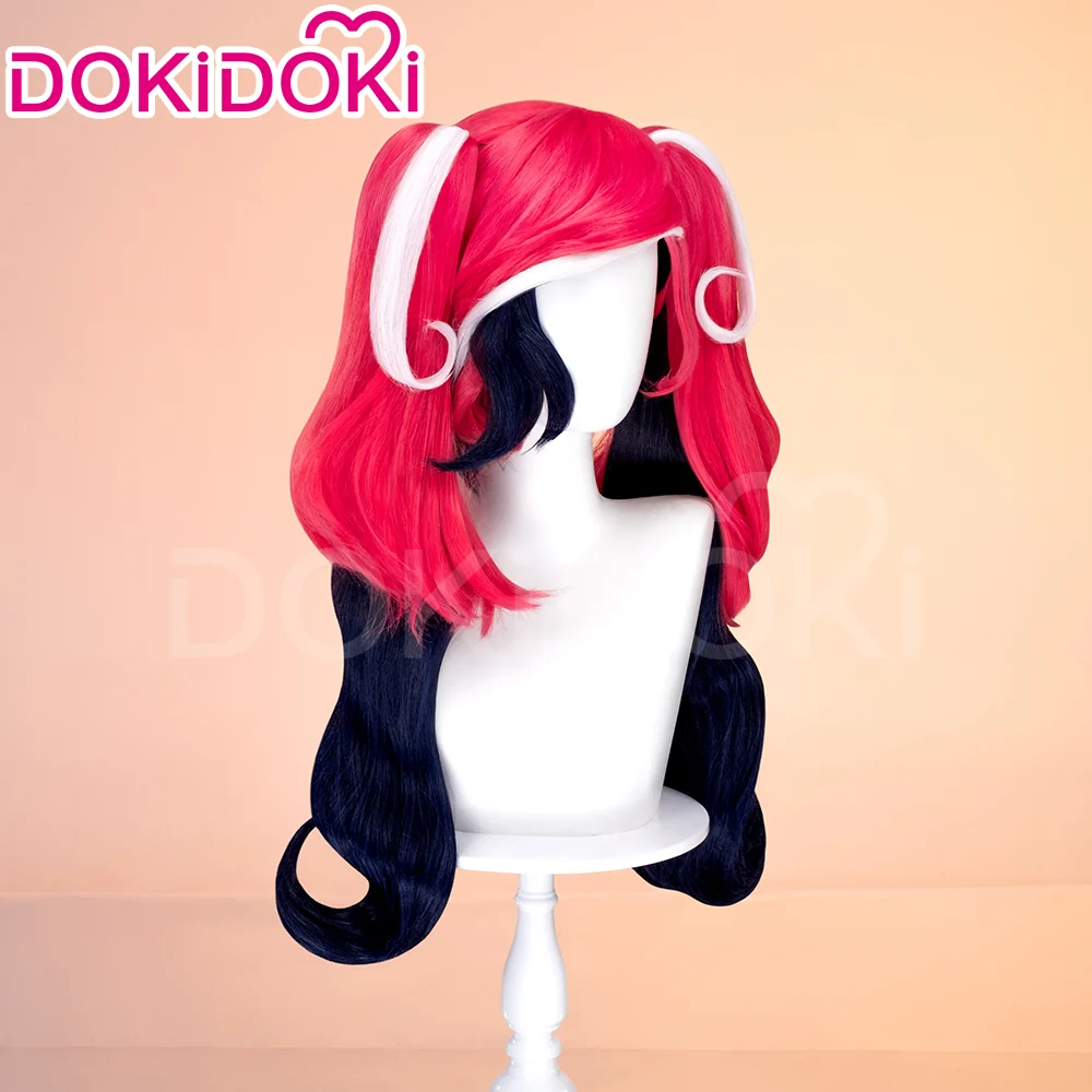 【Ready For Ship】DokiDoki Anime Hell Hotel Cosplay Wig / Earring Long Curly Pink Black Double Ponytail Hair - Image 5