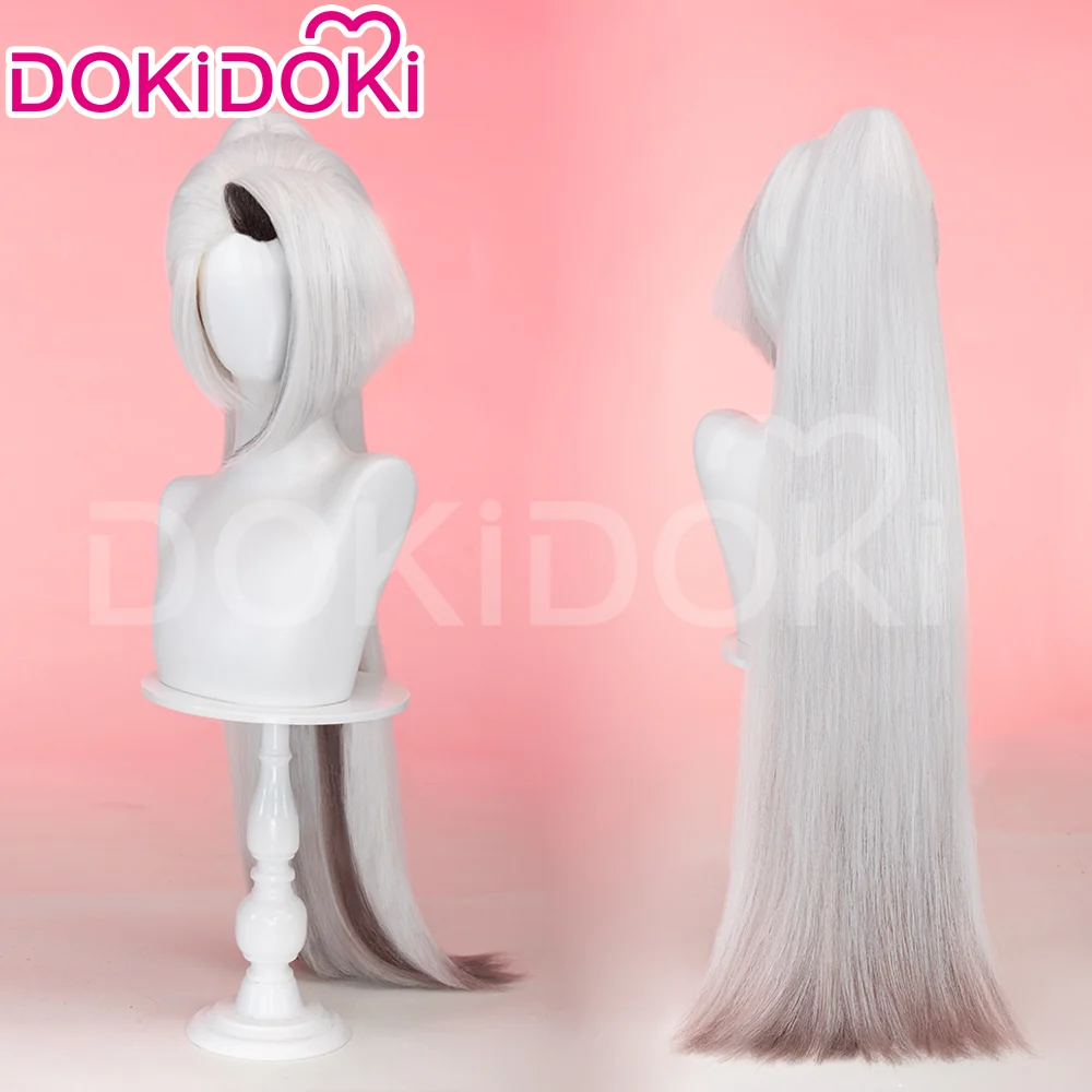 【Ready For Ship】DokiDoki Anime Hell Hotel Cosplay Wig Long / Ponytail Straight White Hair / Bow Headgear - Image 8