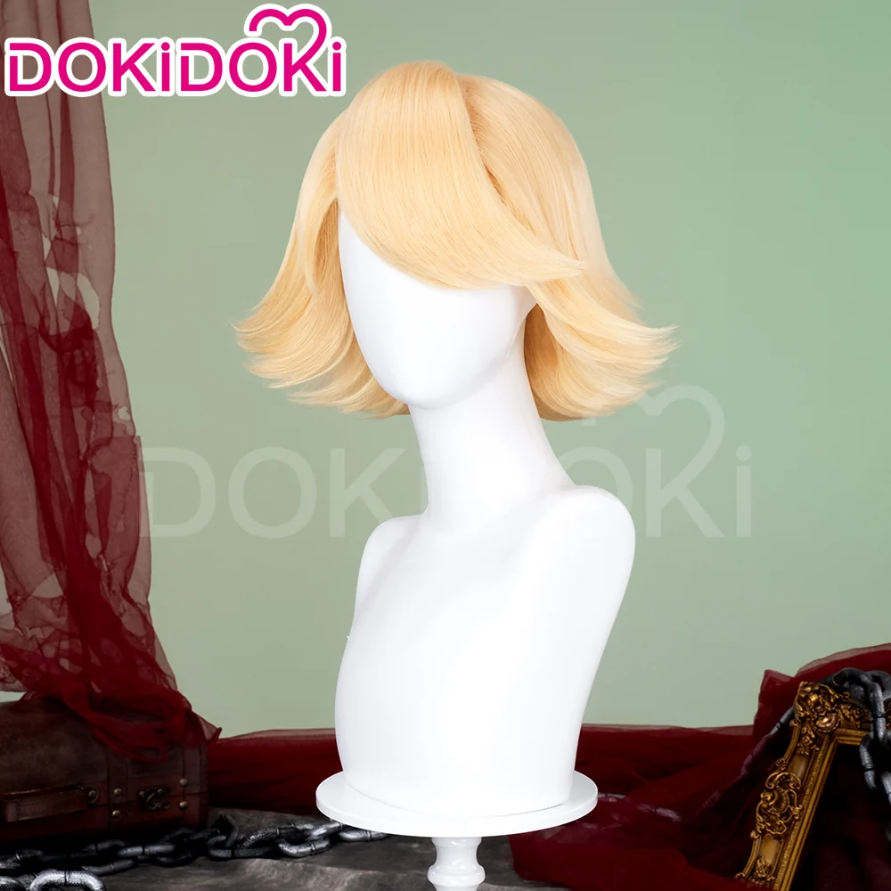 【Ready For Ship】DokiDoki Anime Hell Hotel Cosplay Wig Short Straight Yellow Hair - Image 3