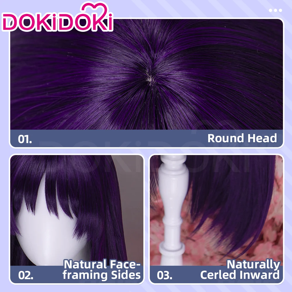 【Long Ver Ready For Ship】DokiDoki Anime Hell's Paradise: Jigokuraku Cosplay Aza Toma Wig Long Straight Purple Hair - Image 5
