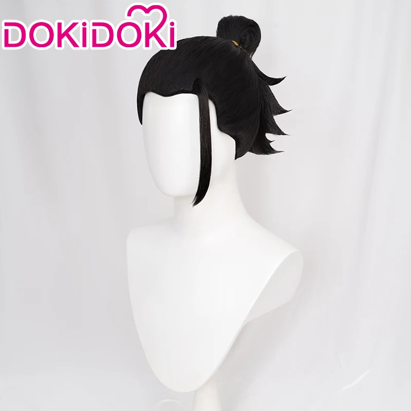 【Ready For Ship】DokiDoki Anime Cosplay Wig Black Bun Hair Men / Earrings - Image 2