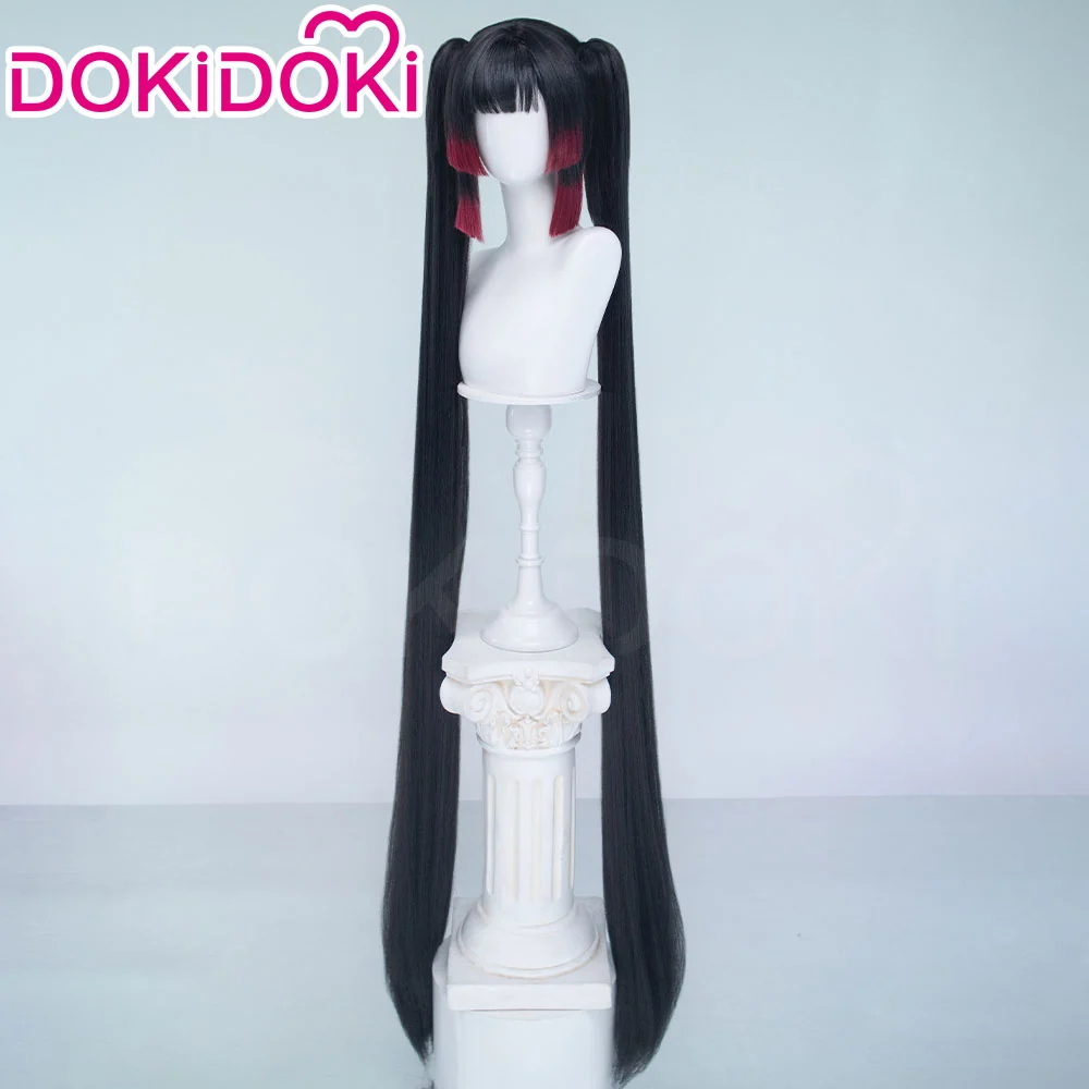【Ready For Ship】【150 CM】DokiDoki Anime Needy Girl Overdose Cosplay Gokubara Michica Wig Long Straight Black Red Gradient Hair Twin Tails - Image 2
