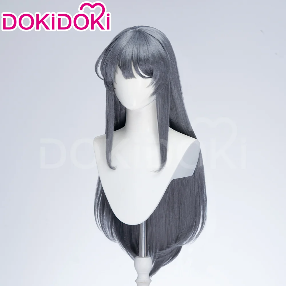 DokiDoki Anime Seishun Buta Yarou wa Bunny Girl Senpai no Yume wo Minai Cosplay Wig Mai Sakurajima Long Gray Wig Women / Hairpin - Image 3