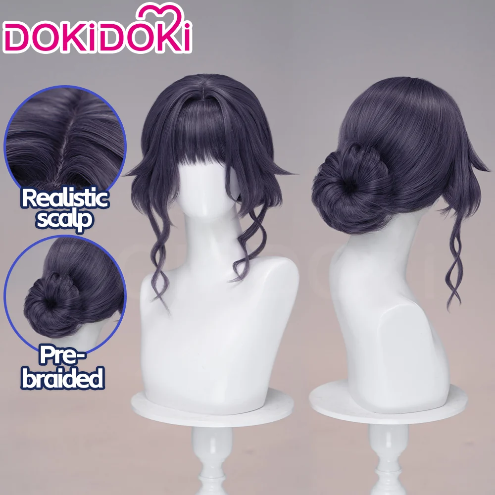 【Ready For Ship】DokiDoki Anime The Fragrant Flower Blooms with Dignity Cosplay Waguri Kaoruko Wig Long Blackish Purple Hair Ponytail - Image 16
