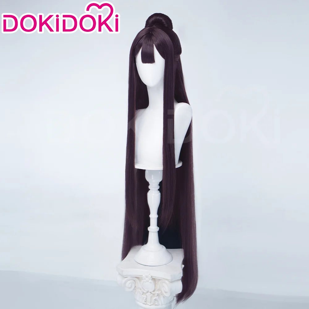 DokiDoki Anime Though I Am an Inept Villainess Cosplay Shu Keigetsu Wig Long Straight Brown Hair Zhu Huiyue - Image 2