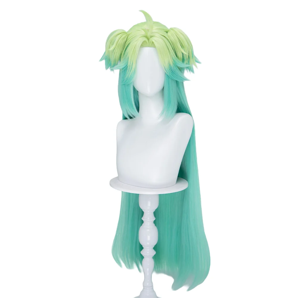 【Ready For Ship】DokiDoki Anime TO BE HERO X Cosplay Lucky Cyan Wig Long Straight Mint Green Gradient Hair - Image 5