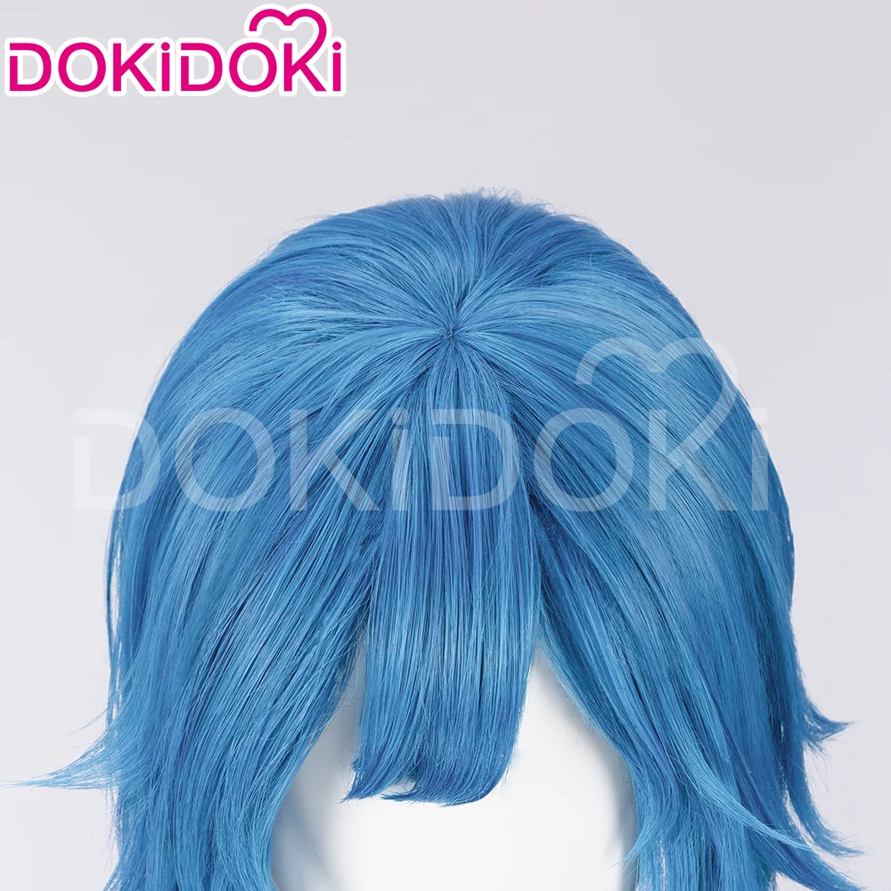 【Partially Ready For Ship】DokiDoki Anime Cosplay Wig / Necklace Short Blue Short / Pigtail / Double Bun Purple Highlights Hair Kids Young Version - Image 5