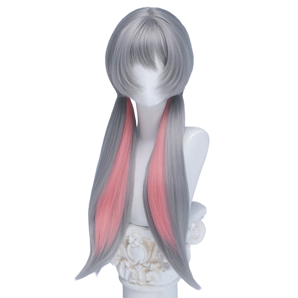 【Ready For Ship】DokiDoki Anime Cosplay Wig Grey Long Straight Twin Tail / Ear / Tail Rabbit Cute - Image 12