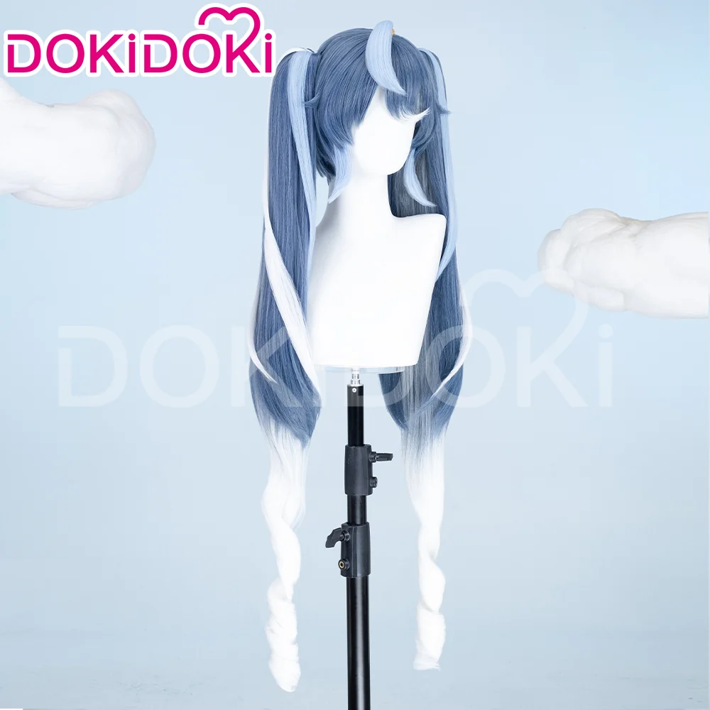 【Ready For Ship】DokiDoki Cosplay Wig Long Straight Dark Blue Women Hair - Image 3