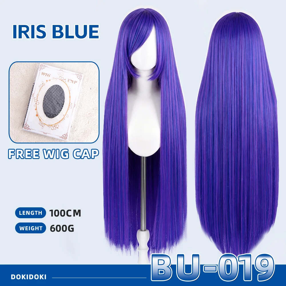 【Partially Ready For Ship】【Blue】DokiDoki Cosplay Wig Basic Wig Long Straight Blue 100 CM Hair Wig Base - Image 20