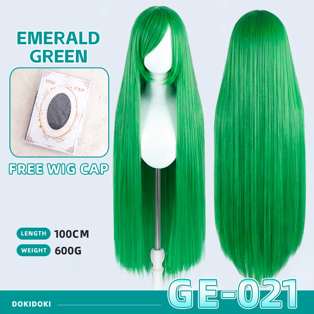 【Partially Ready For Ship】【Green】DokiDoki Cosplay Wig Basic Wig Long Straight Green 100 CM Hair Wig Base - Image 21