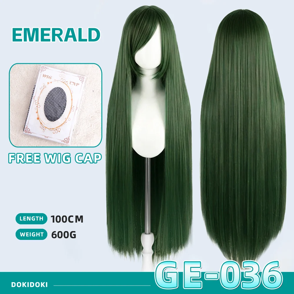 【Partially Ready For Ship】【Green】DokiDoki Cosplay Wig Basic Wig Long Straight Green 100 CM Hair Wig Base - Image 36