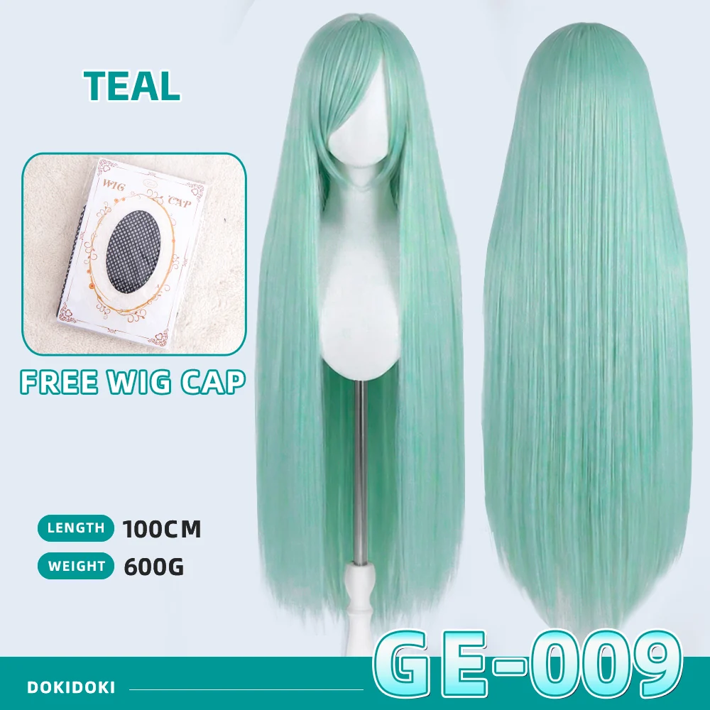 【Partially Ready For Ship】【Green】DokiDoki Cosplay Wig Basic Wig Long Straight Green 100 CM Hair Wig Base - Image 9