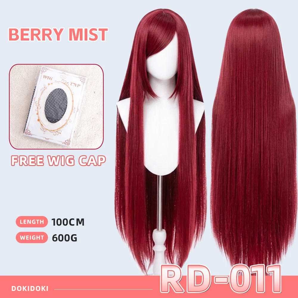 【Partial Ready For Ship】【Red】DokiDoki Cosplay Wig Basic Wig Long Straight Red 100 CM Hair Wig Base - Image 12