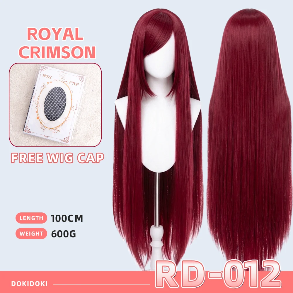 【Partial Ready For Ship】【Red】DokiDoki Cosplay Wig Basic Wig Long Straight Red 100 CM Hair Wig Base - Image 13