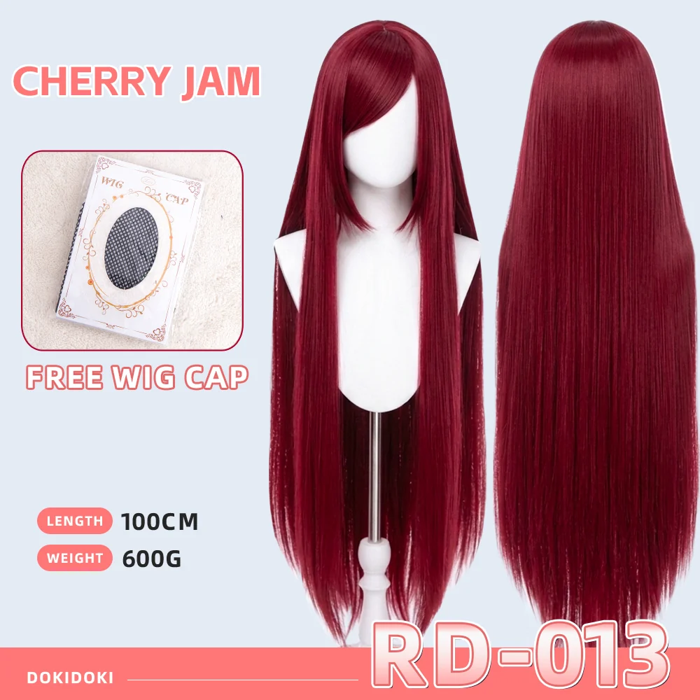 【Partial Ready For Ship】【Red】DokiDoki Cosplay Wig Basic Wig Long Straight Red 100 CM Hair Wig Base - Image 14