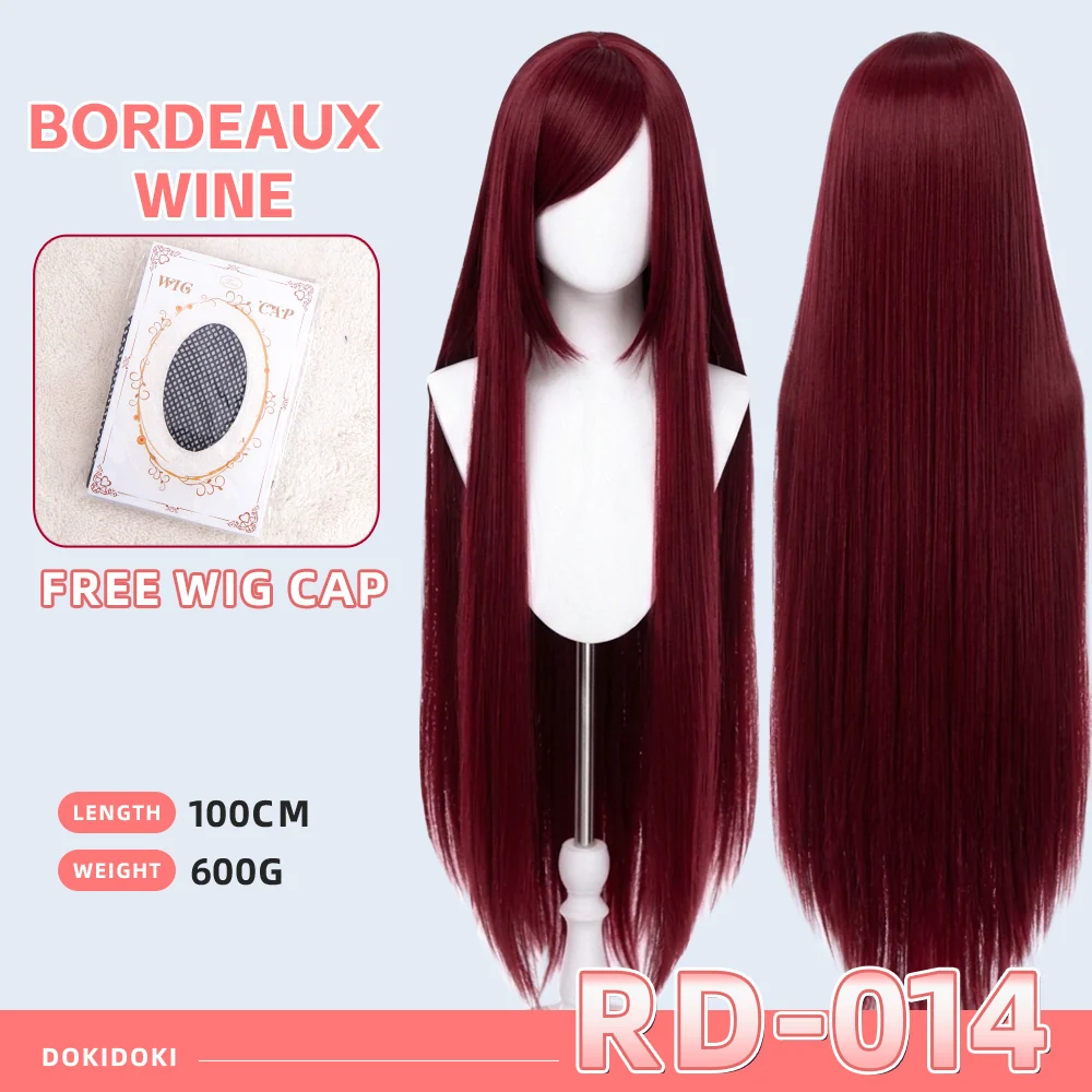 【Partial Ready For Ship】【Red】DokiDoki Cosplay Wig Basic Wig Long Straight Red 100 CM Hair Wig Base - Image 15