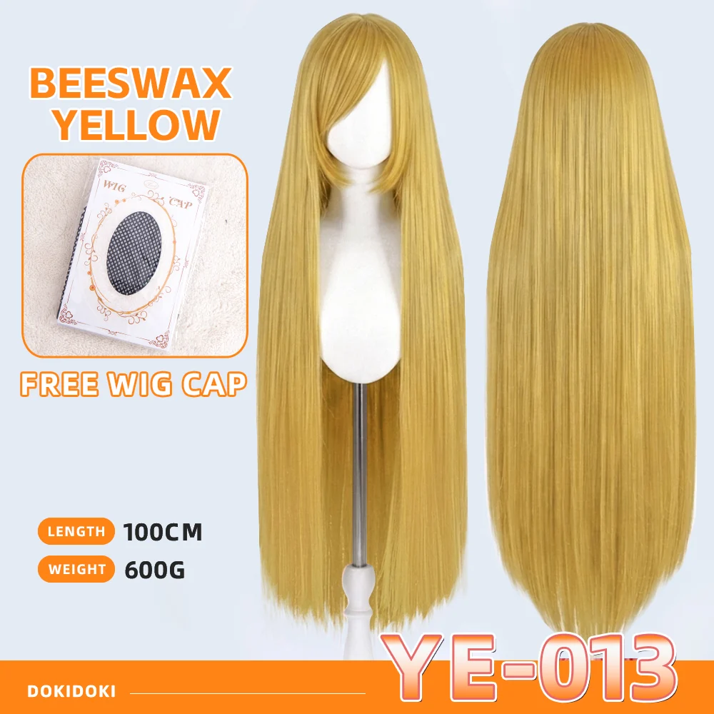 【Partially Ready For Ship】【Yellow】DokiDoki Cosplay Wig Basic Wig Long Straight Yellow 100 CM Hair Wig Base - Image 14