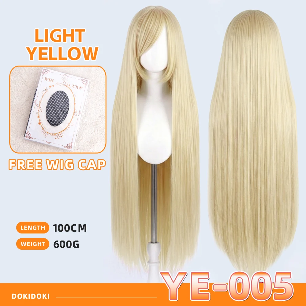 【Partially Ready For Ship】【Yellow】DokiDoki Cosplay Wig Basic Wig Long Straight Yellow 100 CM Hair Wig Base - Image 6
