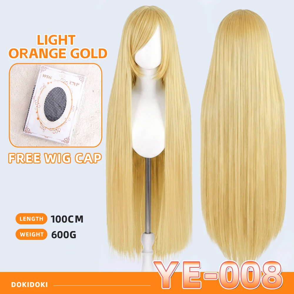 【Partially Ready For Ship】【Yellow】DokiDoki Cosplay Wig Basic Wig Long Straight Yellow 100 CM Hair Wig Base - Image 9