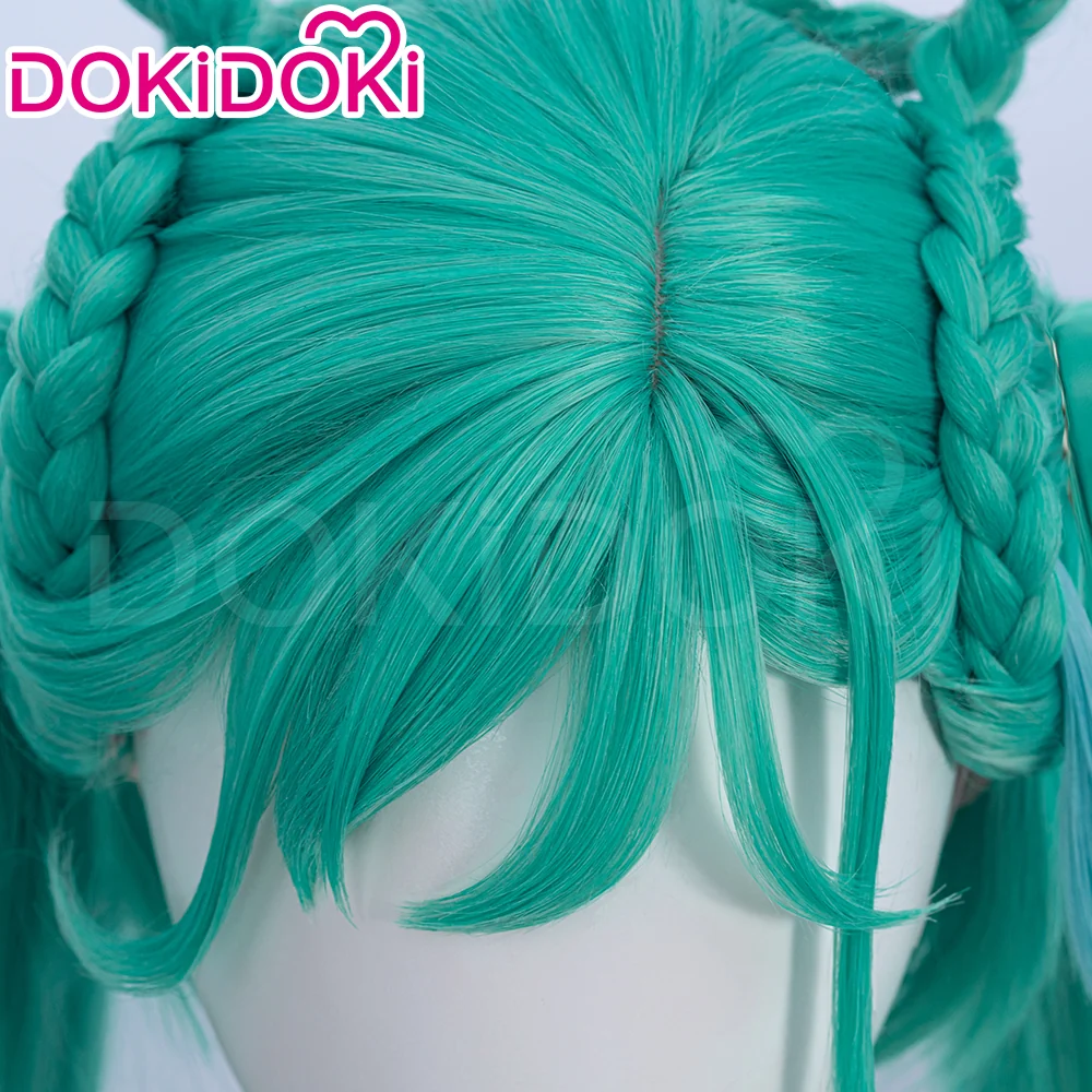 【Ready For Ship】DokiDoki Cosplay Women 2025 Version Wig Long Curly Green Hair Twin Ponytails - Image 4