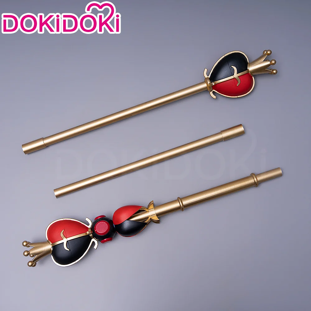 DokiDoki Game Anime Cosplay Red Black Hearts Prop Golden Scepter - Image 3