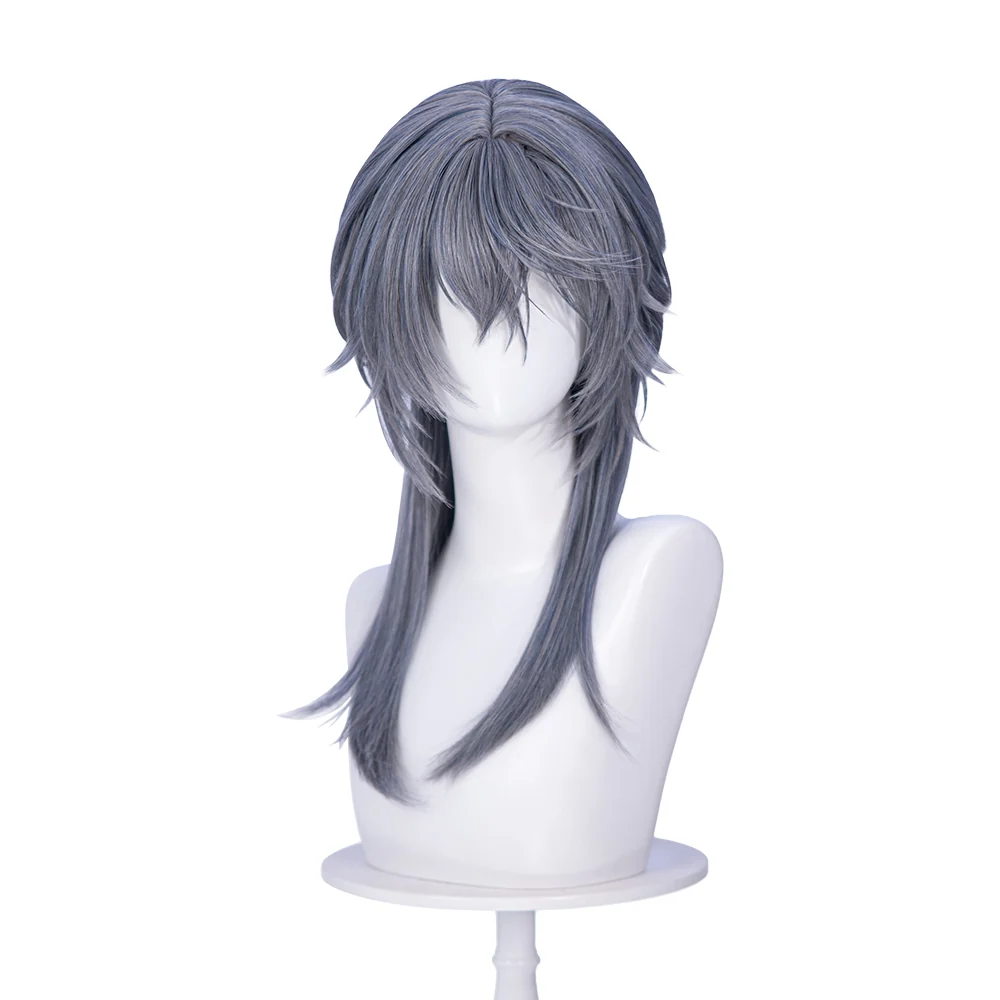 【Ready For Ship】DokiDoki Game Arknights Cosplay Logos Wig Long Straight Blue Grey Hair - Image 5