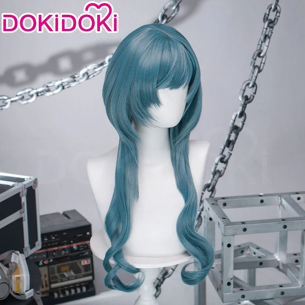 DokiDoki Game Arknights: Endfield Cosplay Xaihi Wig Long Curly Cyan Blue Braided Hair - Image 8