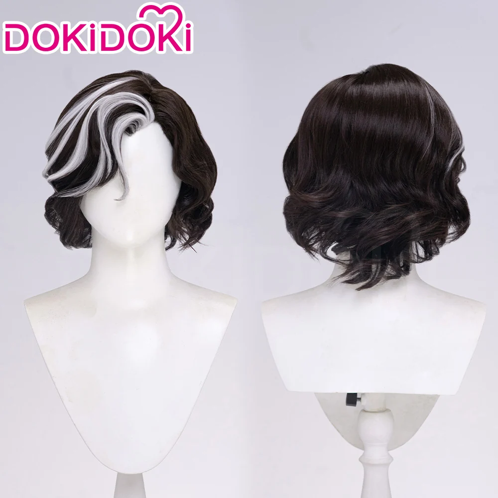 DokiDoki Game Clair Obscur: Expedition 33 Copslay Verso Wig Short Curly Brown Gray Highlight Hair - Image 3
