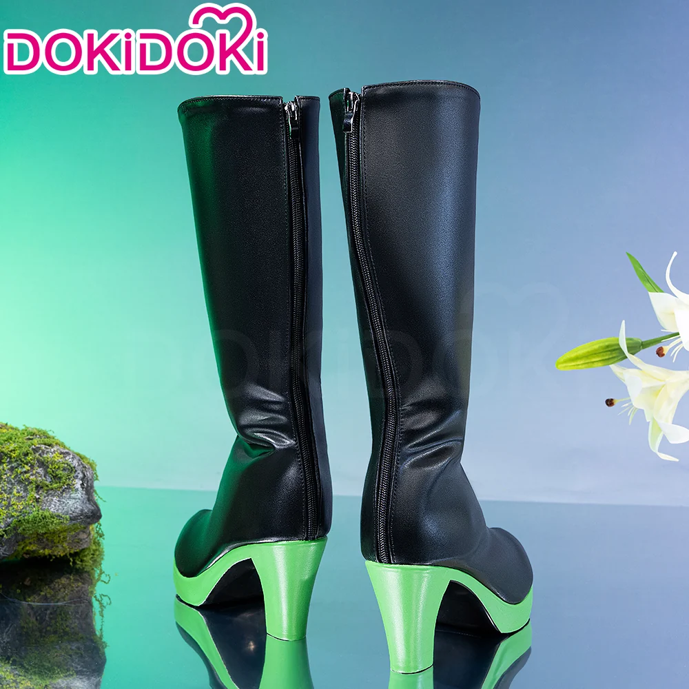 DokiDoki Game Cosplay Costume Black Green Shoes Boots - Image 2