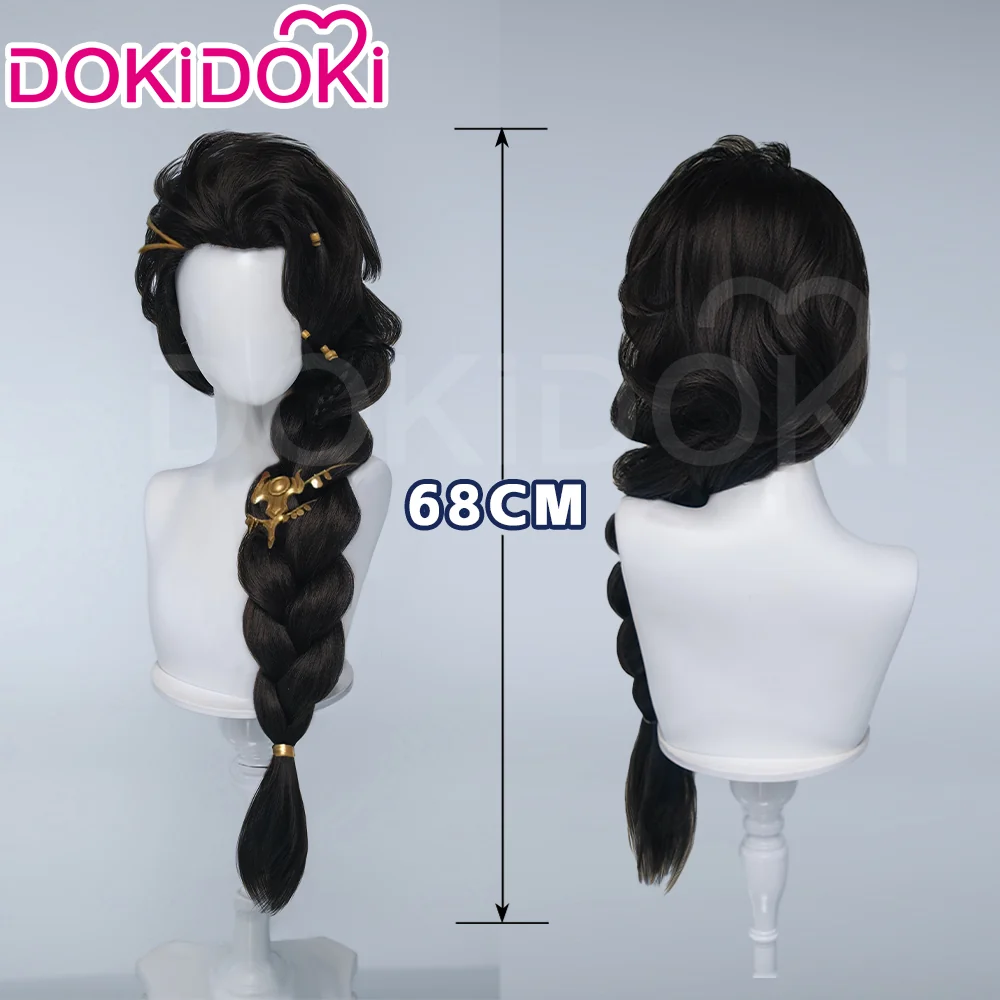 DokiDoki Game Cosplay Long Black Hair Braided Side Ponytail the Desert Rose