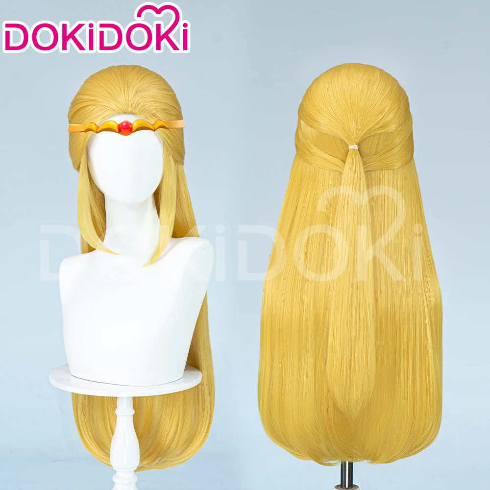 【Ready For Ship】DokiDoki Game Cosplay Princess Wig Women Long / Short Yellow Elegant Hair/ Hair Clip - Image 11