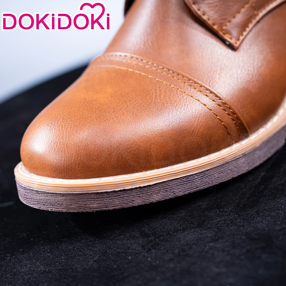 DokiDoki Game Cosplay Brown Shoes Strap-up Ankle Boots - Image 3
