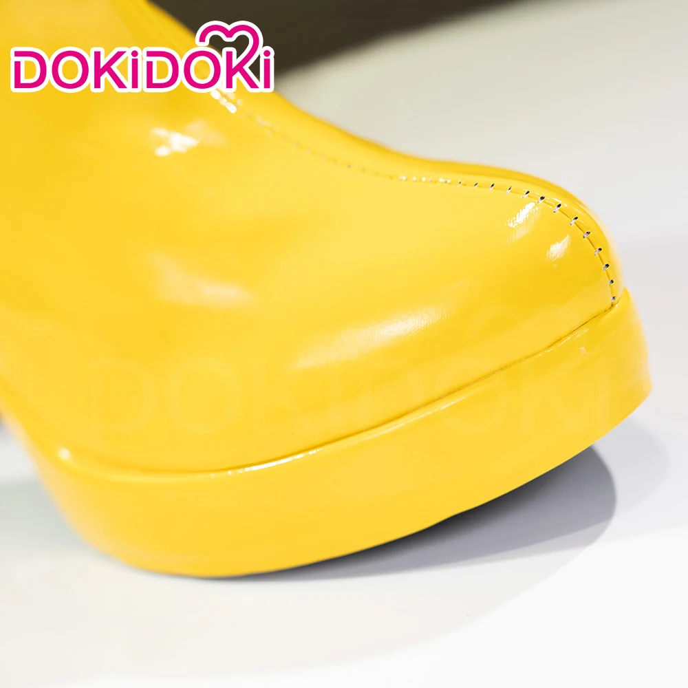 Dokidoki Game Cosplay Shoes Long Boots Yellow Green - Image 4