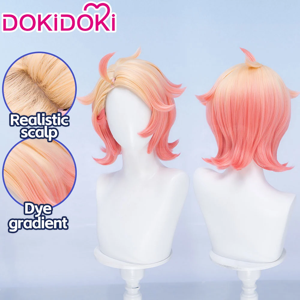 【Ready For Ship】DokiDoki Game Cosplay Trainer Wig Short Blonde Orange Gradient Hair